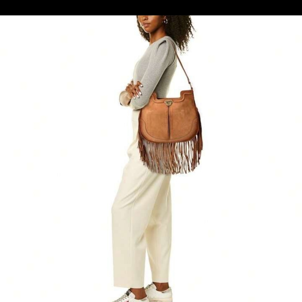 Frye Piper Fringe Leather Hobo Bag BNWT - Picture 2 of 3